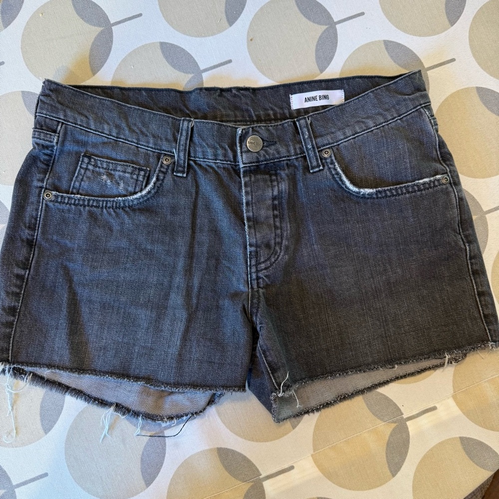 Anine Bing Charcoal Jean Shorts